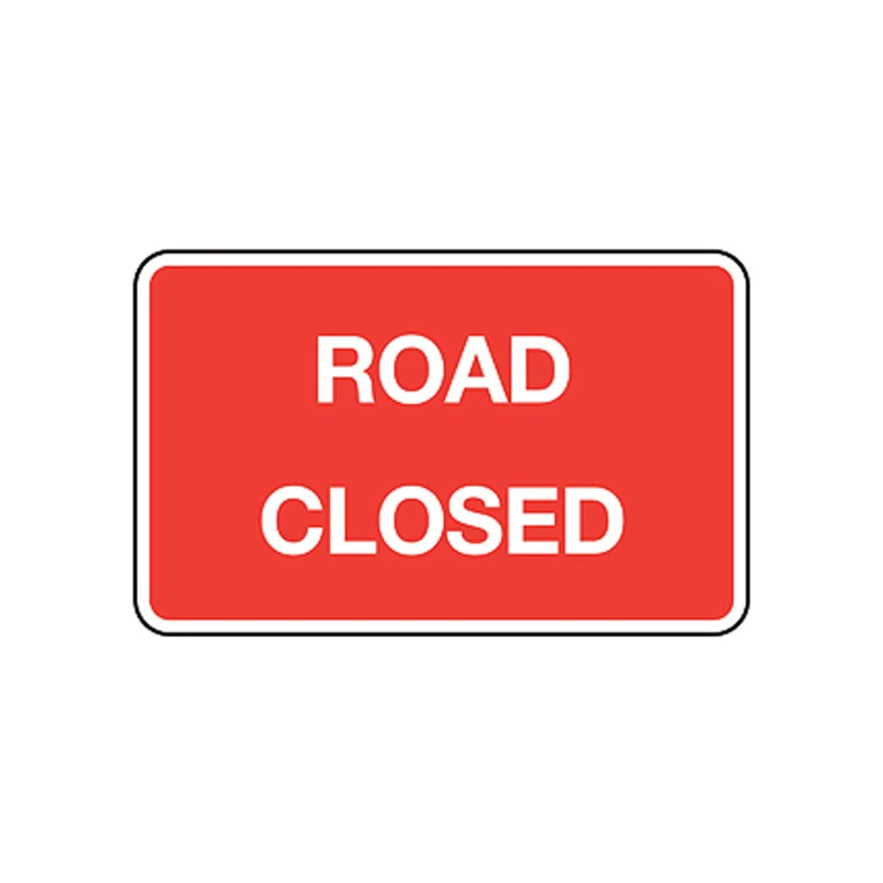 Sign Plate 'Road Closed' 1050 x 750mm Metal Red/White - Image 2