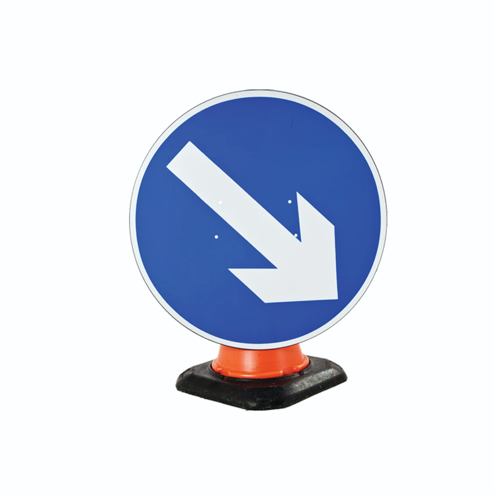 Sign Cone Mounted 'Arrow Right' 750mm Blue/White
