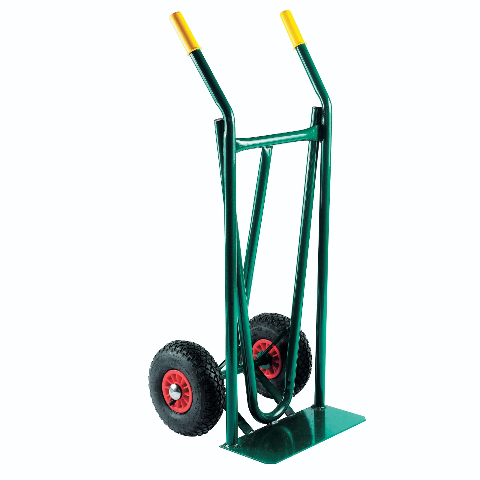Sack Truck Heavy Duty Solid Rubber Tyre Steel Green - Image 2