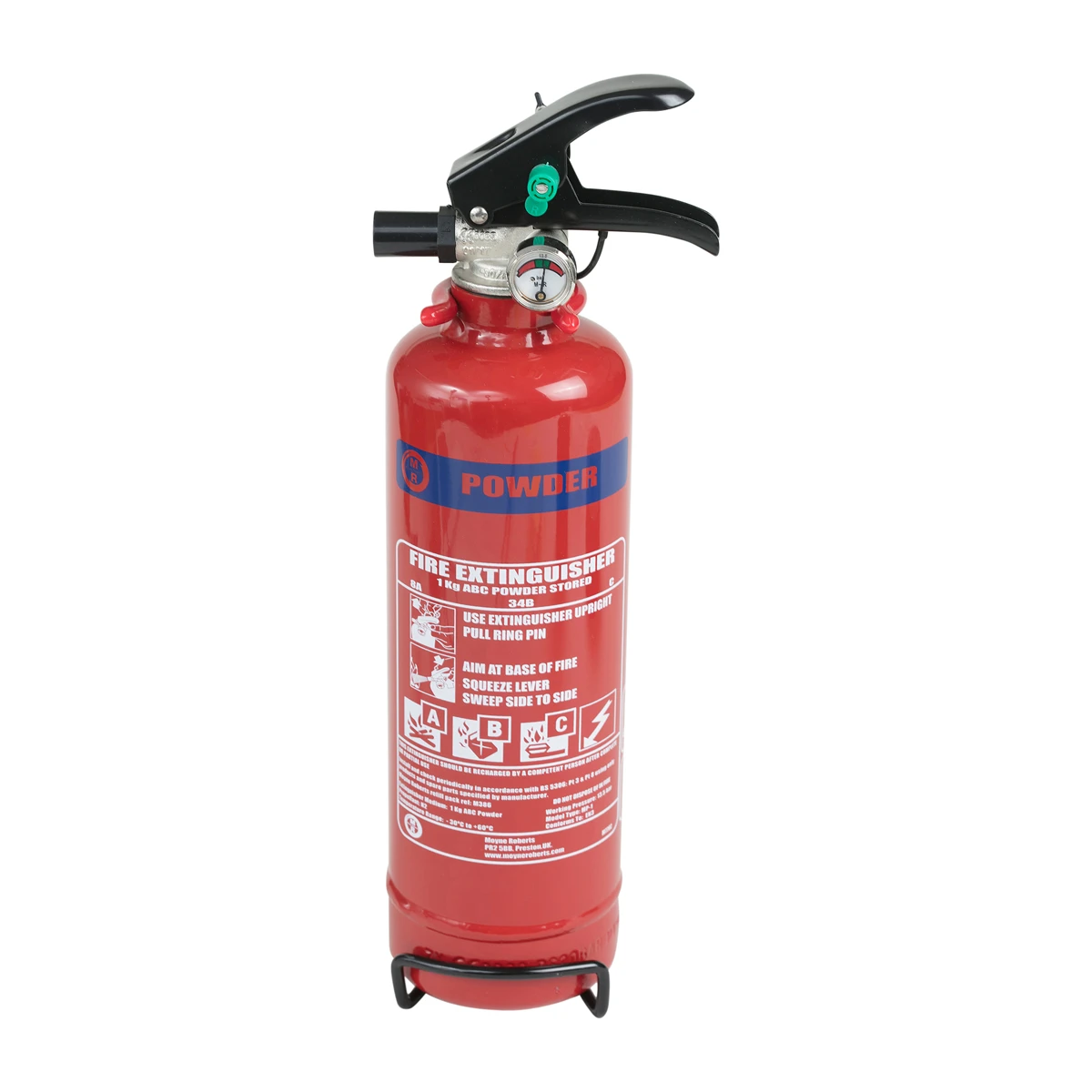 Fire Extinguisher Dry Powder 1Kg Red - Image 2