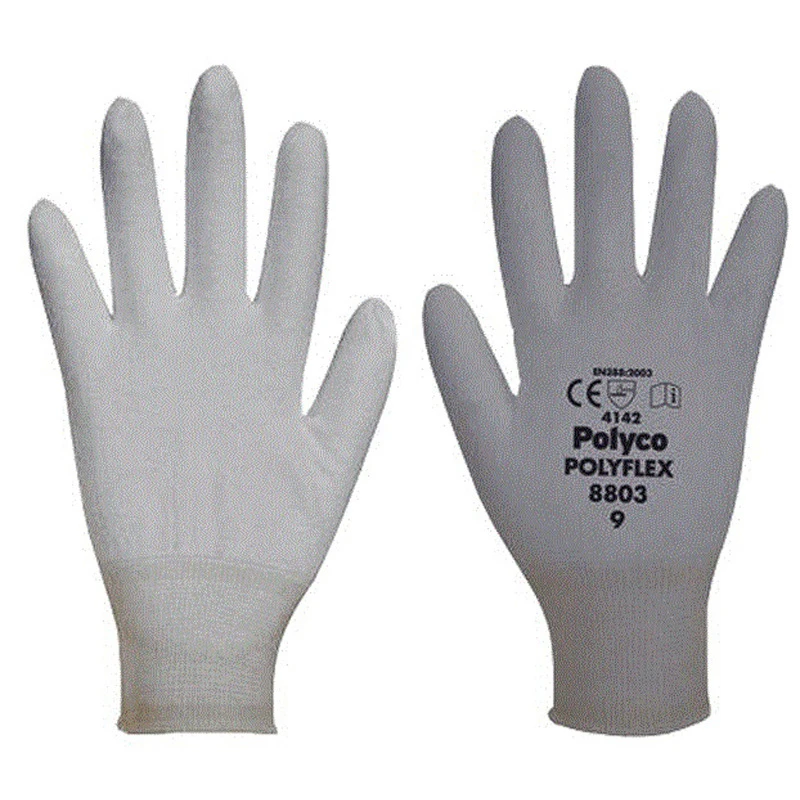 Gloves Polyflex Seamless Knitted Tear Resistance Size 9 Grey - Image 2