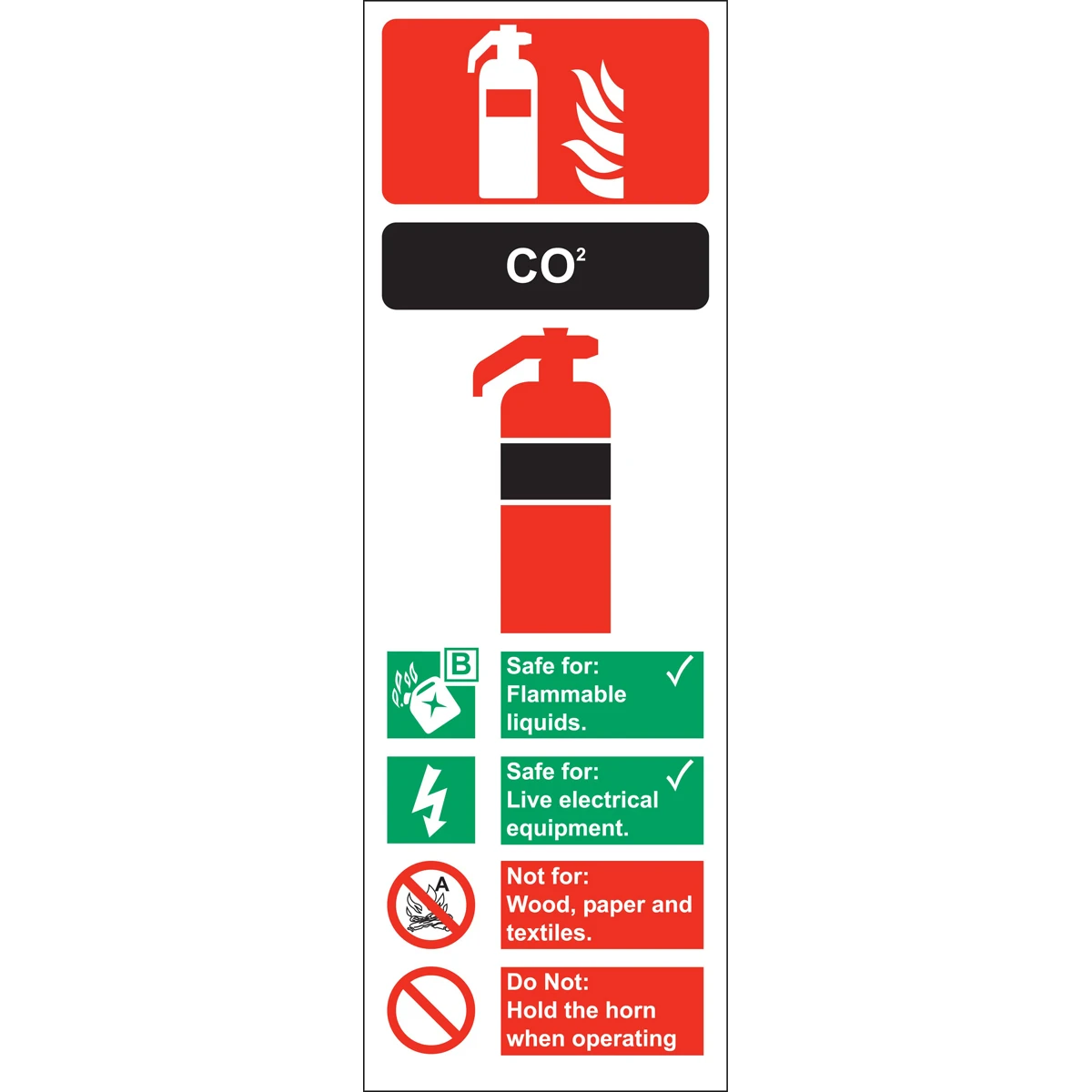 Co2 Extinguisher Use Self Adhesive Sign - Image 2