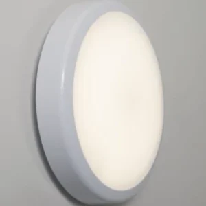 KSR LED Bulkhead Round White Multi Watt/Cct Opal Diffuser IP65 Em Mw