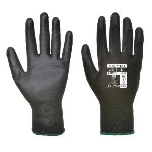 Portwest A120 Gloves Palm Dipped Phylon Size 10 Nylon Coated Black
