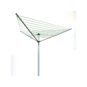 4 Arm Single Pole Rotary 27M Clothes Airer Complete With Ground Spike