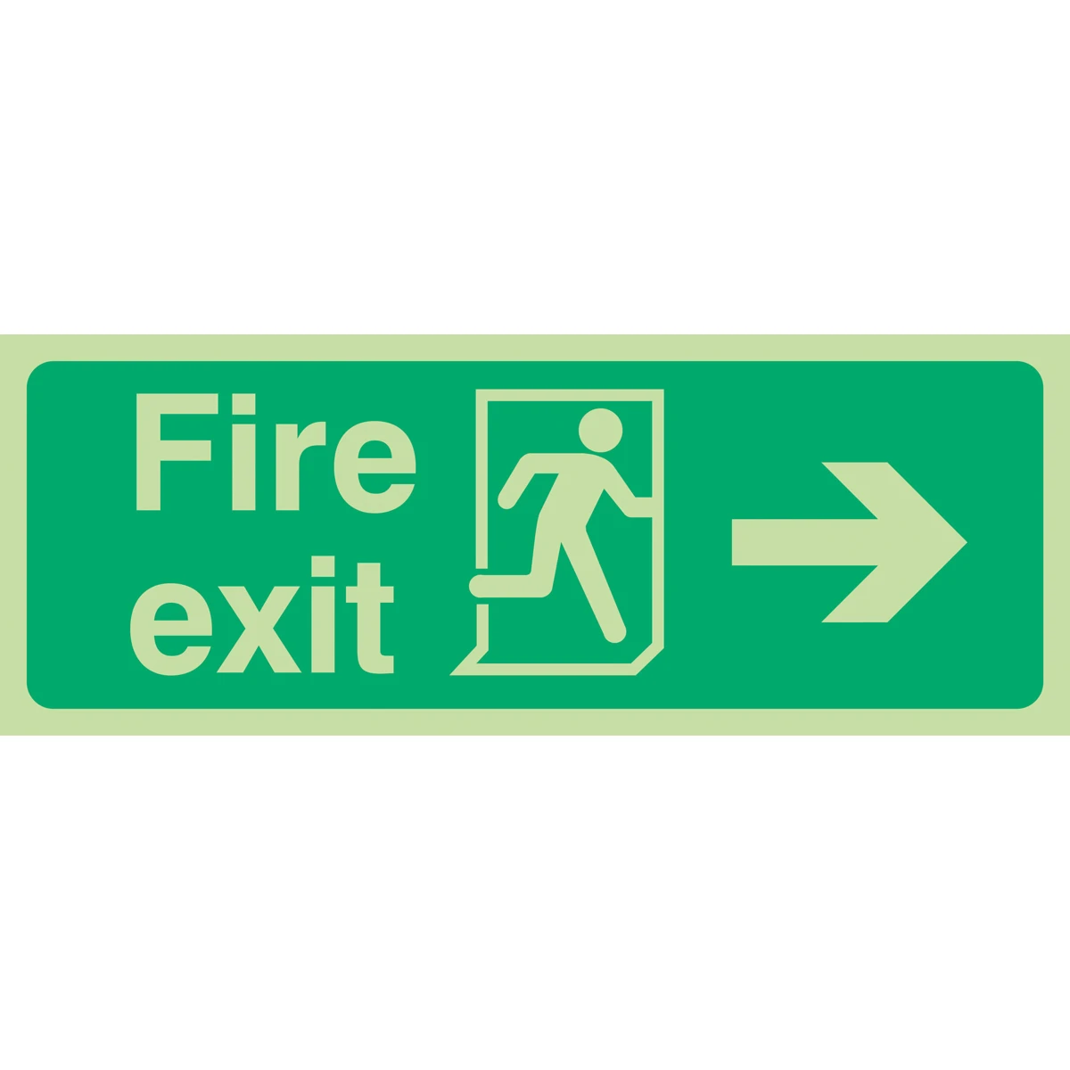 Sign 'Fire Exit Arrow Right' Photoluminous Green