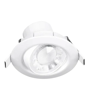 Aurora Spryte Matt White 6W 600Lm 4000K Adjustable Integrated IP44 Triac Dimmable Downlight