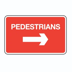 Pedestrians 600 x 450mm Red/White Metal Sign