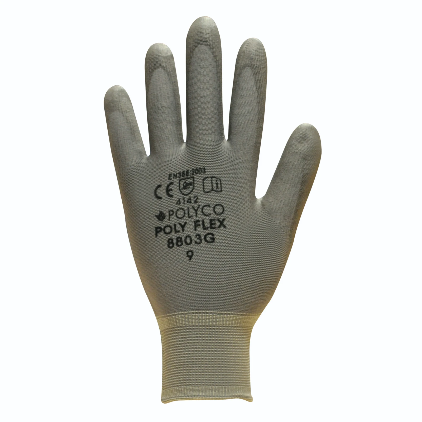 Polyflex Seamless Knitted Tear-Resistance Glove Grey Size 7 - Image 2