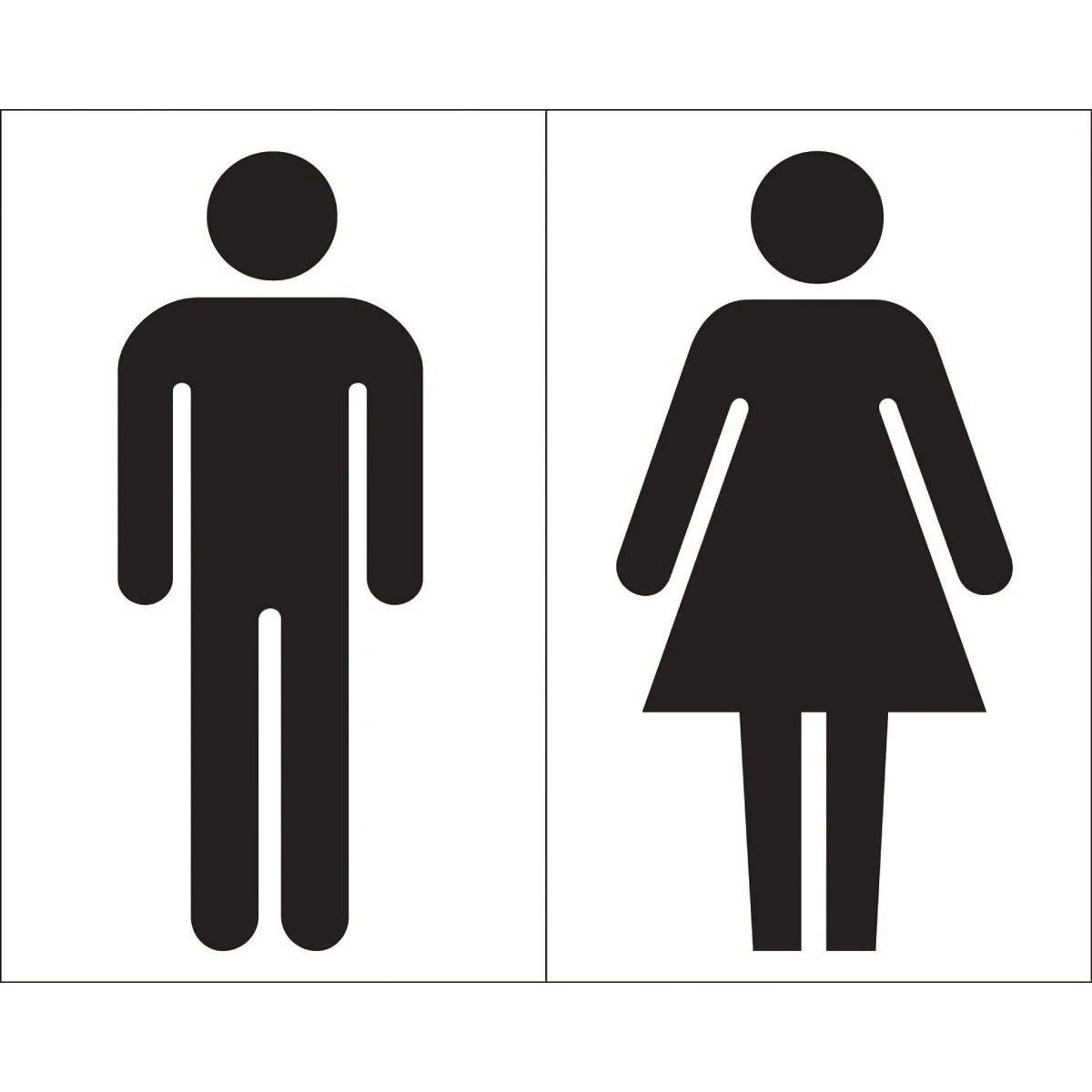 Male/Female Toilet Symbol Self Adhesive Sign - Image 2