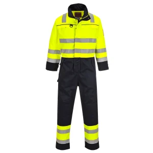 Portwest FR60 FR/AS Hi Vis Coverall Large Yellow/Navy