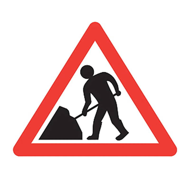 Sign Plate 'Men at Work' 750mm Metal - Image 2