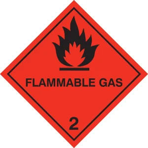 100x100mm Flammable Gas 2 Sign