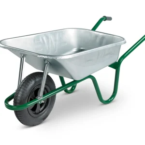 Wheelbarrow Pneumatic Tyre 90L Green Galvanised