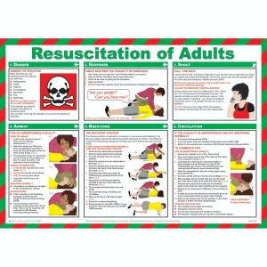Resuscitation of Adults Safety Poster 600x840mm