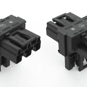 Wago T-Distribution Connector 3-Pole Cod. A 1 Input 2 Outputs 3 Locking Levers For Flying Leads Black