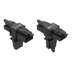 Wago T-Distribution Connector 3-Pole Cod. A 1 Input 2 Outputs 3 Locking Levers For Flying Leads Black