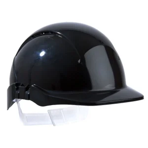 Safety Helmet 6 Point Full Peak Vented Black
