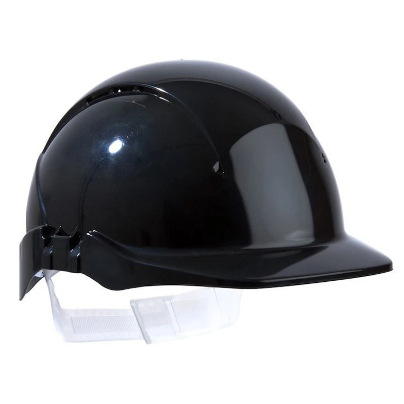 Safety Helmet 6 Point Full Peak Vented Black