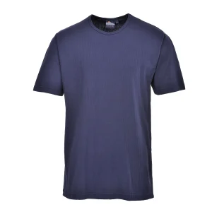 Portwest B120 Thermal Polycotton Short-Sleeved T-Shirt Large Navy