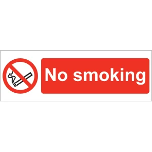 Prohibition Sign 'No Smoking' SA 300x100mm Red/White