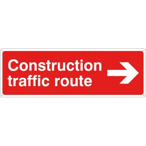 Sign S/R Construction Traffic Route Right