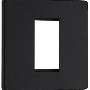 BG Evolve, Matt Black, Square Euro Module Front Plate, 1 Module