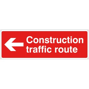Sign S/R Construction Traffic Route Left