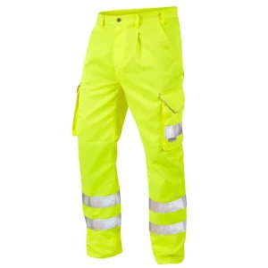 Bideford Regular Fit Polycotton Cargo Trousers 30" Yellow