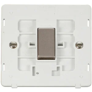 Switch Interior Ingot 1 Gang 2 Way 10AX Polar White Stainless Steel