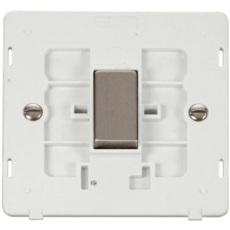 Switch Interior Ingot 1 Gang 2 Way 10AX Polar White Stainless Steel - Image 2