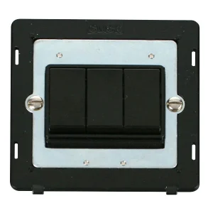 Switch Interior 3 Gang 2 Way 10AX Black