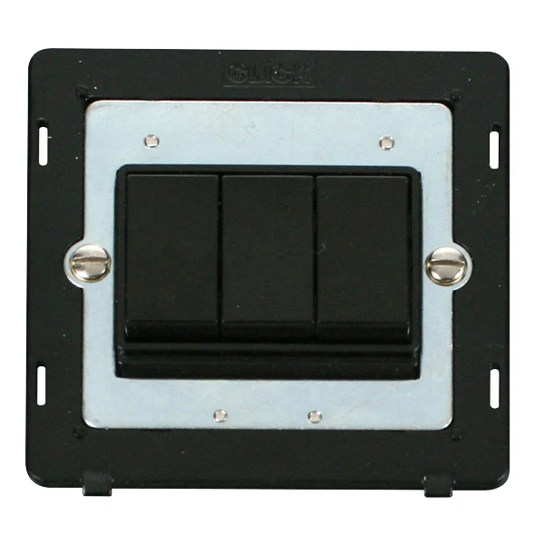 Switch Interior 3 Gang 2 Way 10AX Black