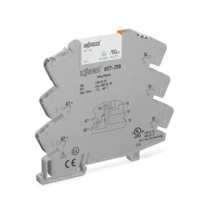 Wago Relay Module Nominal Input Voltage: 230 V AC/DC 1 Changeover Contact Limiting Continuous Current: 6 A Yellow Status Indicator Module Width: 6 Mm 2,50 Mm² Gray