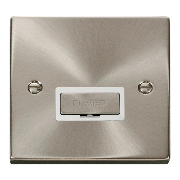 Click VPSC750WH 13A Ingot Unswitched Fused Connection Unit Satin Chrome with White Insert - Image 2