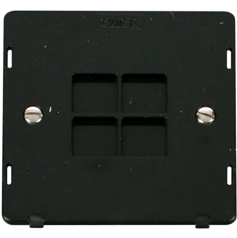 Black 1 Gang Blank Plate Black Insert - Image 2