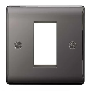 Front Plate 1 Module Grid Square Black Nickel