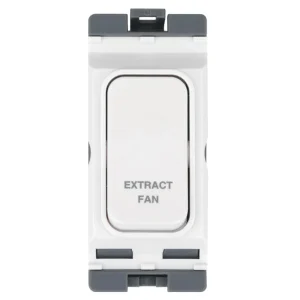 Hager Grid Switch 1 Way DP Module 20A White Marked Extract Fan