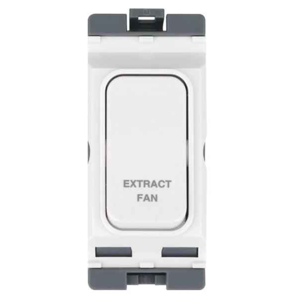Hager Grid Switch 1 Way DP Module 20A White Marked Extract Fan - Image 2