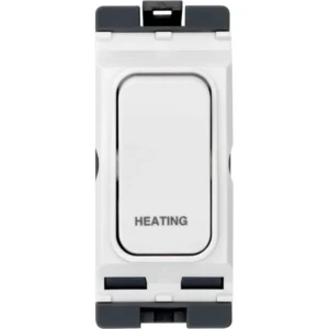 Hager Sollysta Grid Switch 1 Way DP Marked Heating 20A 60 x 24 x 25mm White Urea
