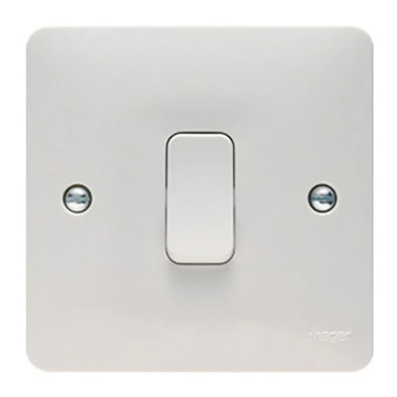 Hager Sollysta Switch 1 Gang 1 Way Wall 10AX 86x24x86mm White Urea - Image 2