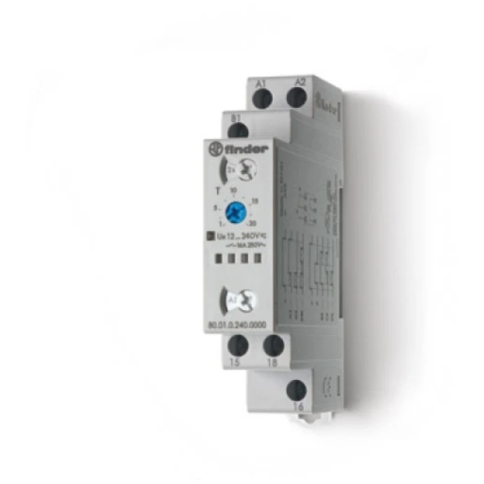 Timer Modular 1Co Multifunction 16A 12-240V AC/DC Grey 17.5mm W - Image 2