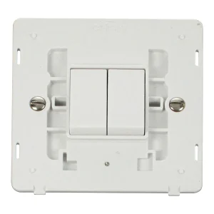 Switch Interior 2 Gang 2 Way 10AX Polar White