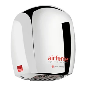 Warner Howard Hand Dryer Airforce 1.1kW 230V Polished Chrome Filter Cap