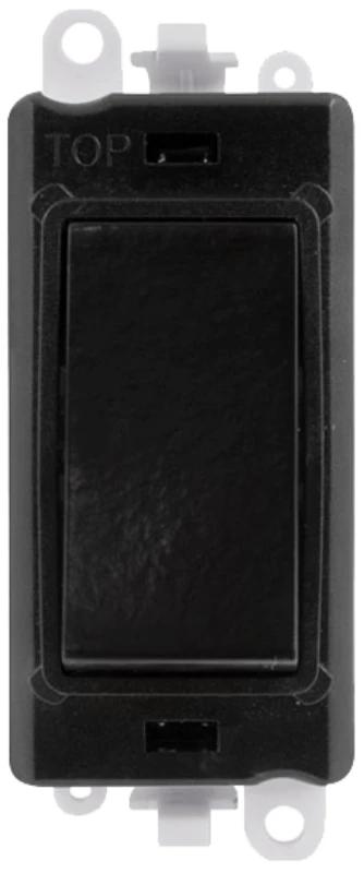 Click Gridpro Black Frame 20AX Black Double Pole Switch Module - Image 2