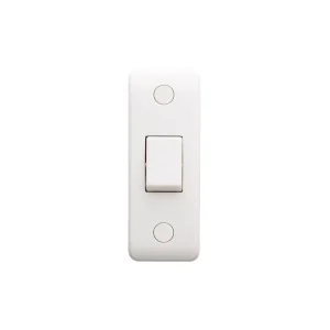 Designa 21A512 1 Gang 2 Way 10AX Architrave Plate Switch White