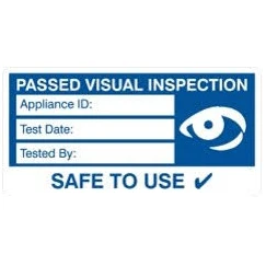 50x25mm Blue/White Inspection Write On Self Adhesive Vinyl Label