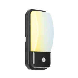 Aurora UtilitexCS Black Colour Temperature Switchable 10W PIR IP65 Security Bulkhead