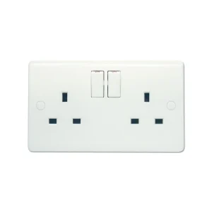 Designa 21SS132SP Switched Double Socket 2 Gang 13A Single Pole White