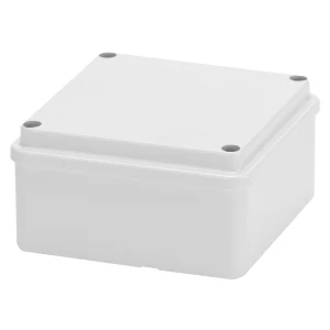 Junction Box Smooth Walls c/w Plain Screwed Lid IP56 100x100x50mm Grey RAL 7035